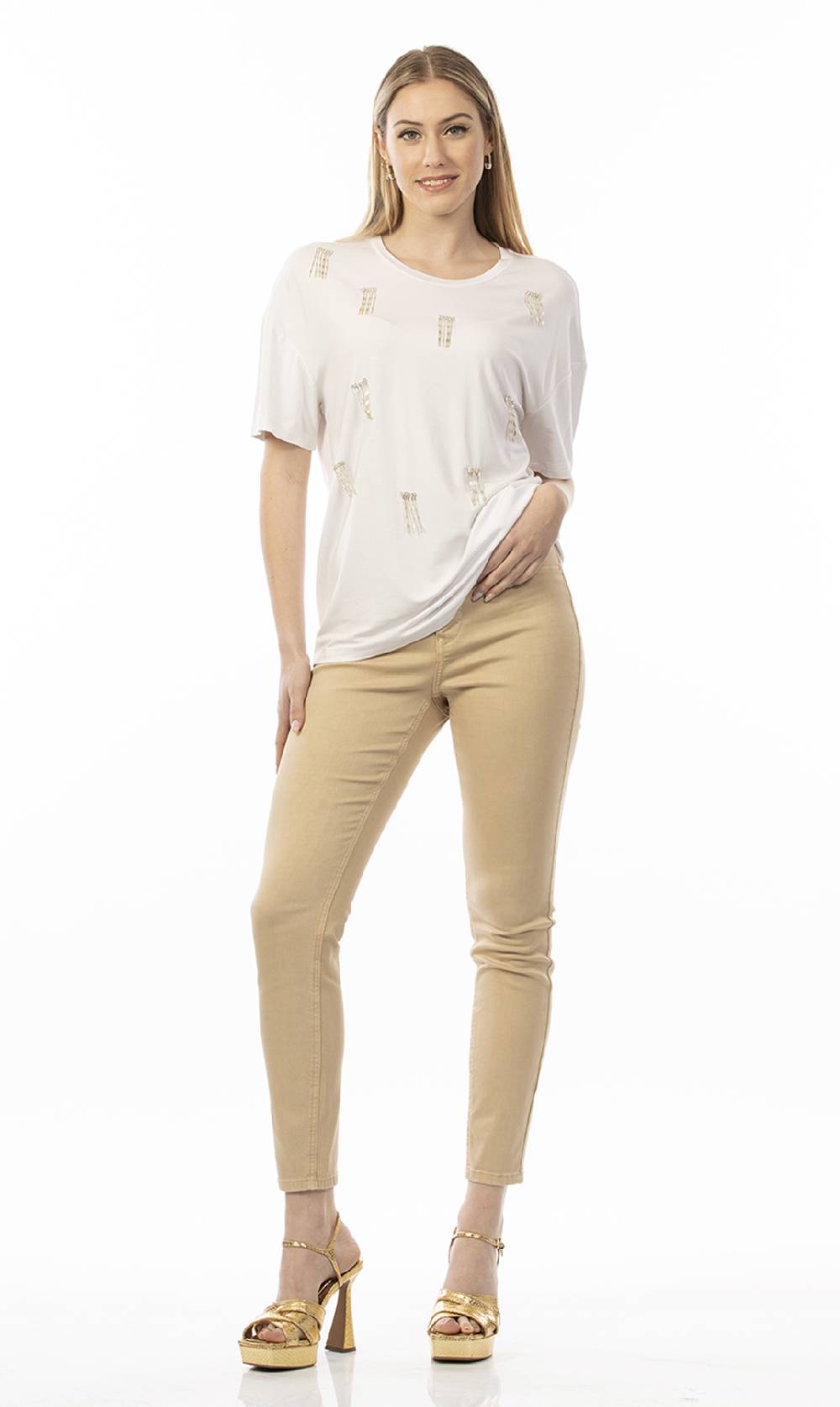 Koralline T-SHIRT CON STRASS ALL-OVER Offerte giornaliere