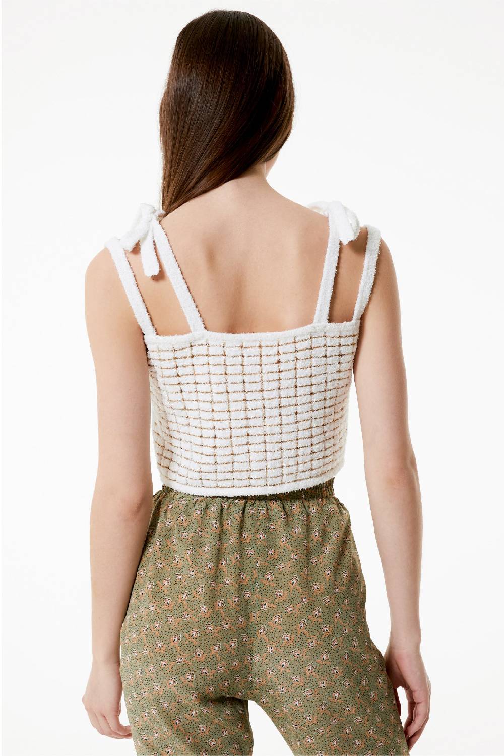 Kristina Ti GIULIA - Crop top with shoulder pads Goldy Bestseller