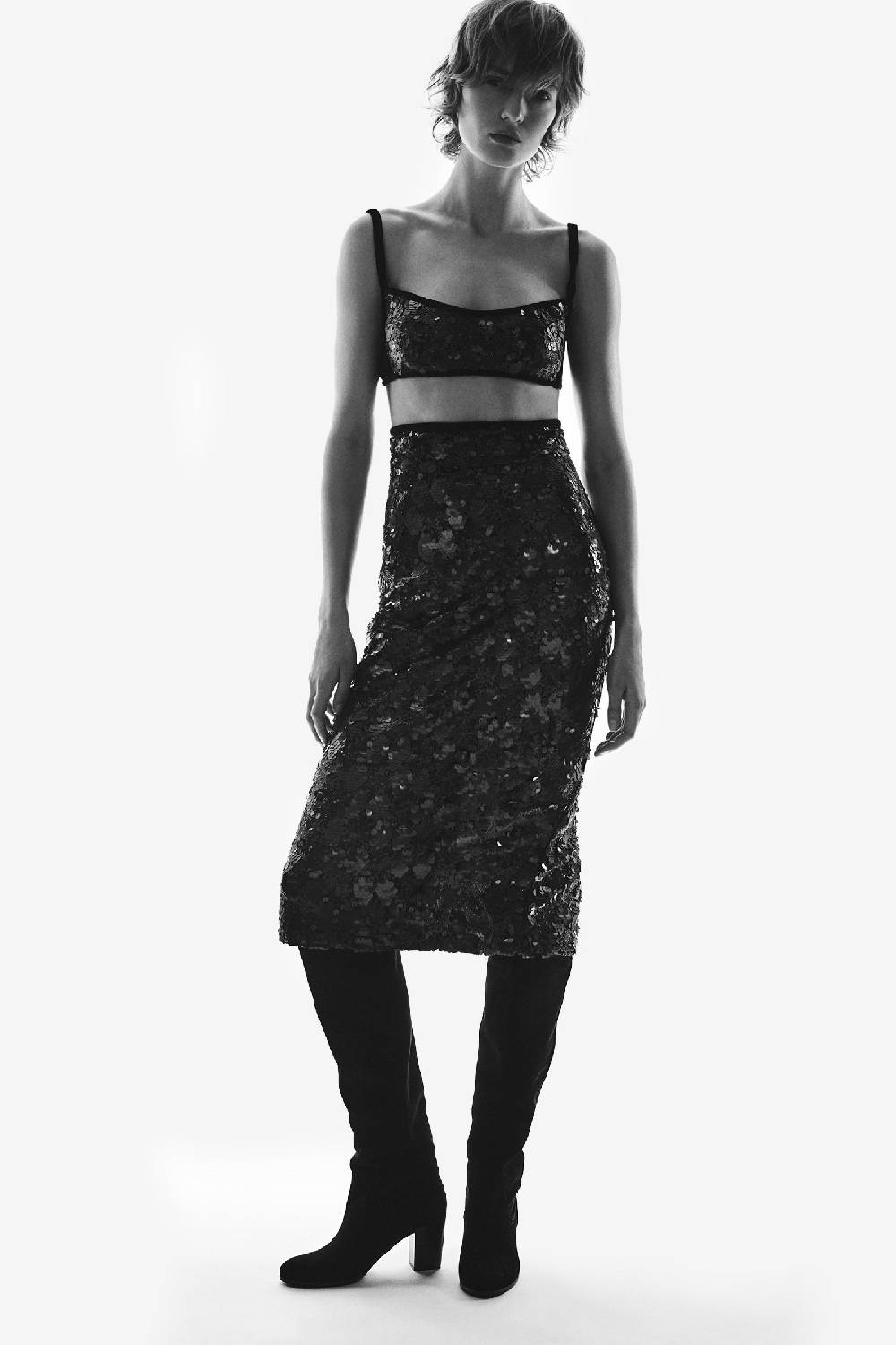 Kristina Ti CLEMENTINA - Sequined crop top Presa