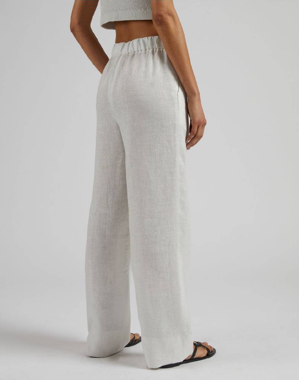 Lardini Pantalone ampio in tela di lino lurex Cyber Monday