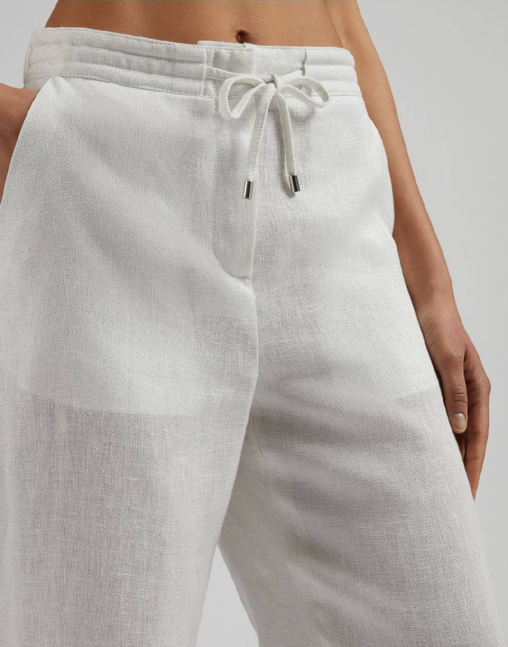 Lardini Pantalone ampio in tela di lino lurex Cyber Monday
