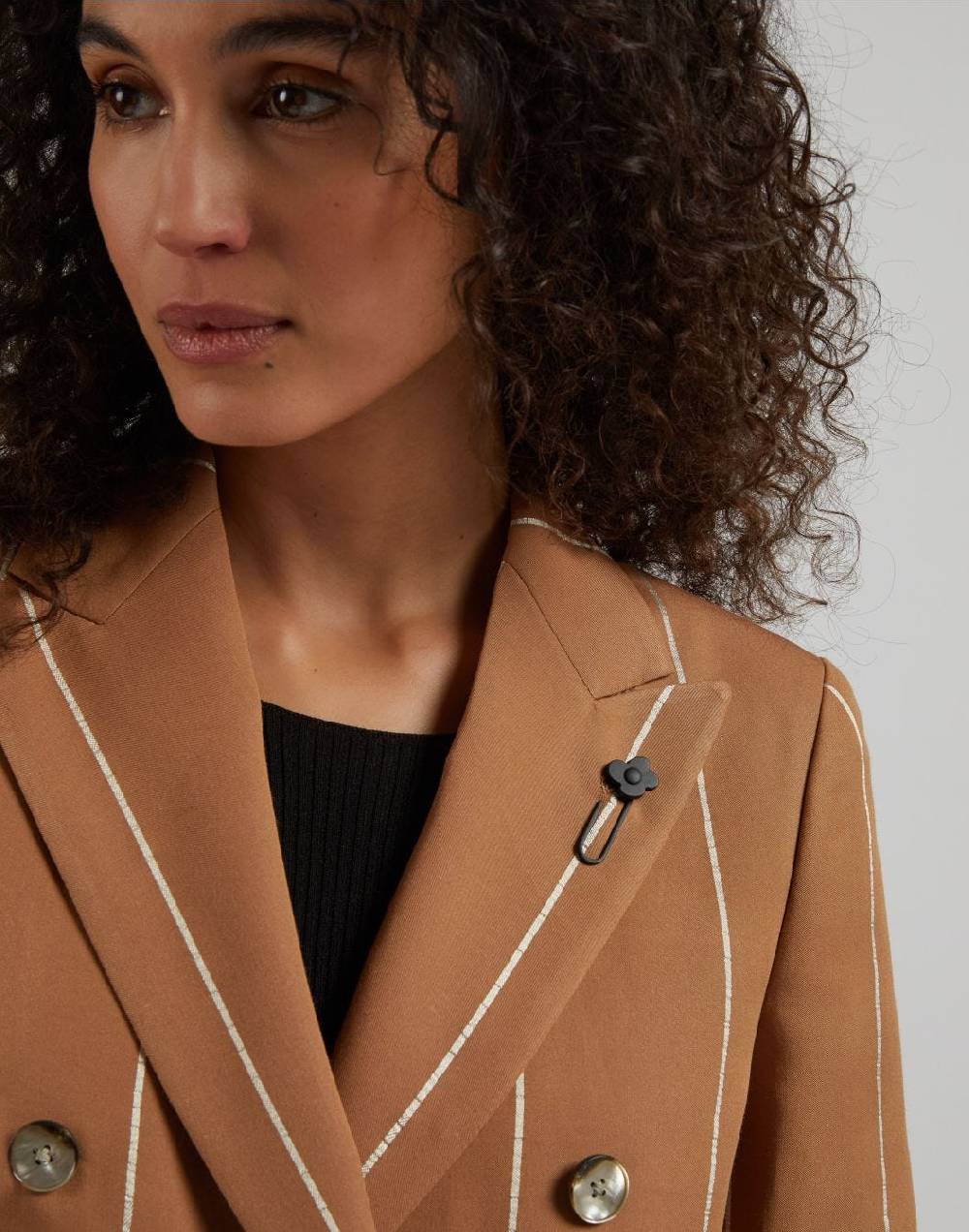 Lardini Blazer doppiopetto ruggine in viscosa gessato largo Ultimi due giorni