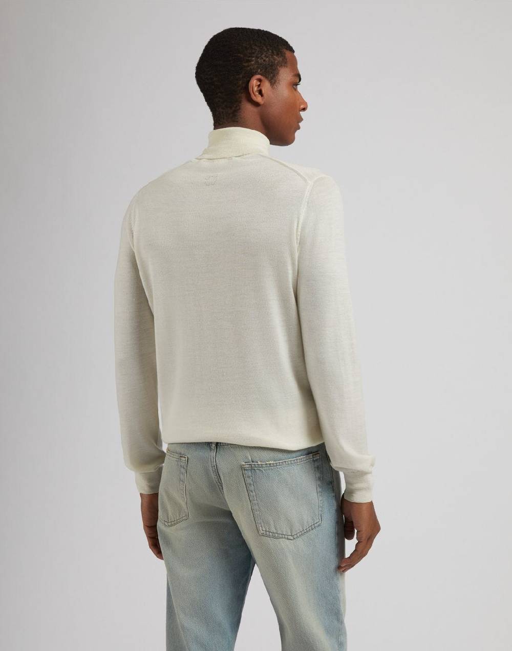 Lardini Dolcevita bianco in lana merino, seta e cashmere 50% di sconto con spedizione gratuita