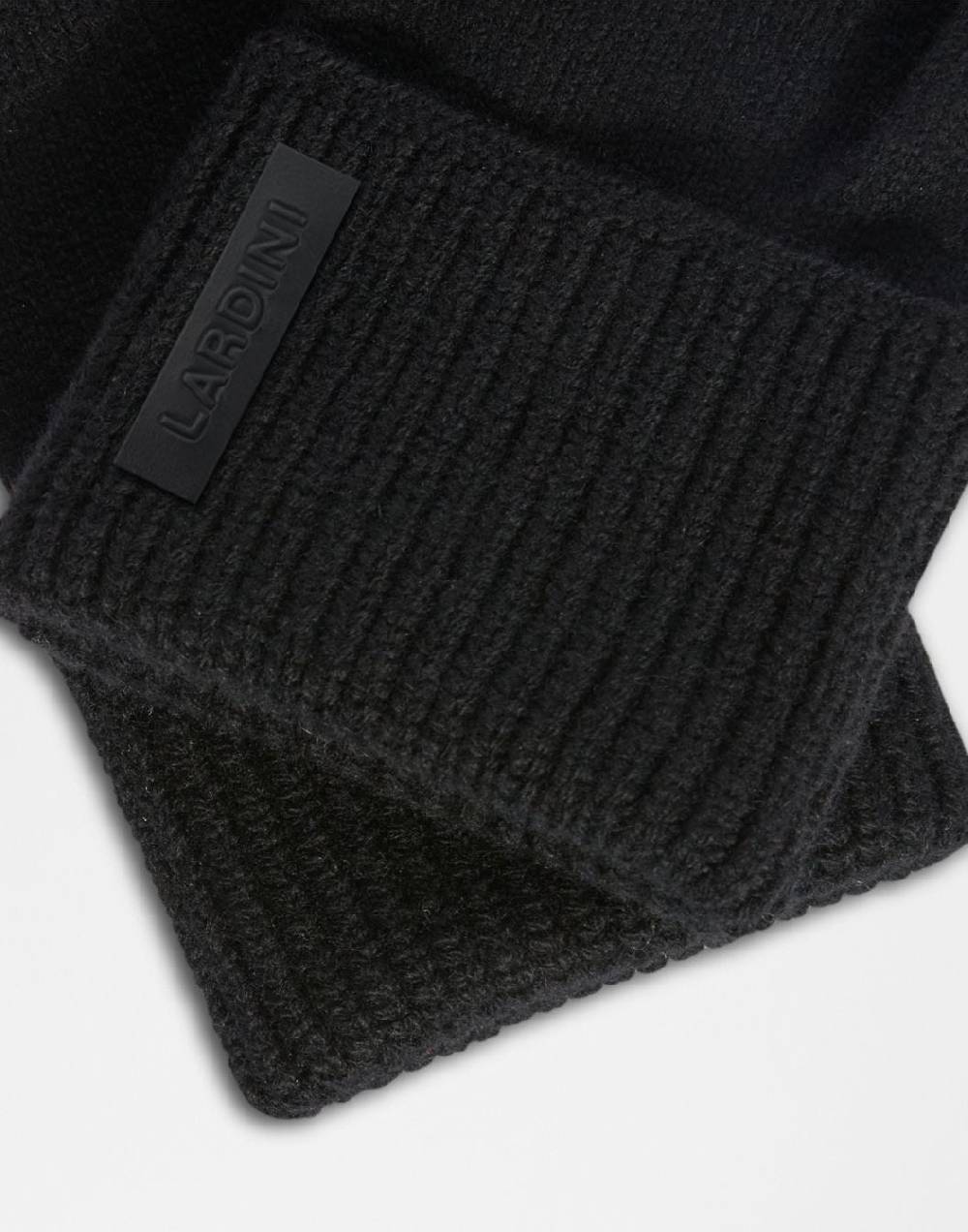 Lardini Guanti neri in lana merino e cashmere Esporta salva