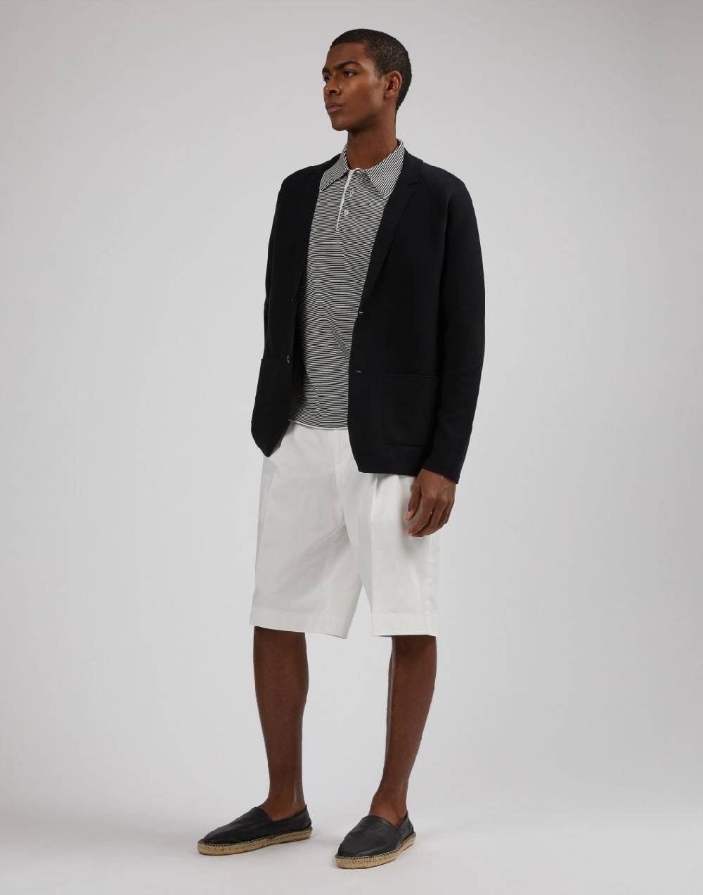Lardini Polo in cotone crêpe jacquard bicolore Qualità