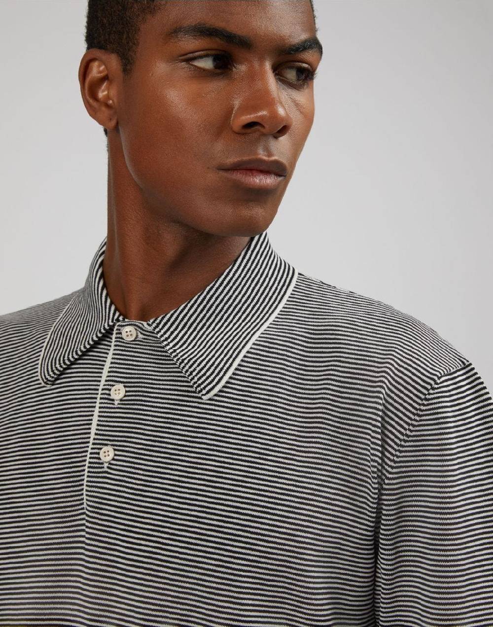Lardini Polo in cotone crêpe jacquard bicolore Qualità