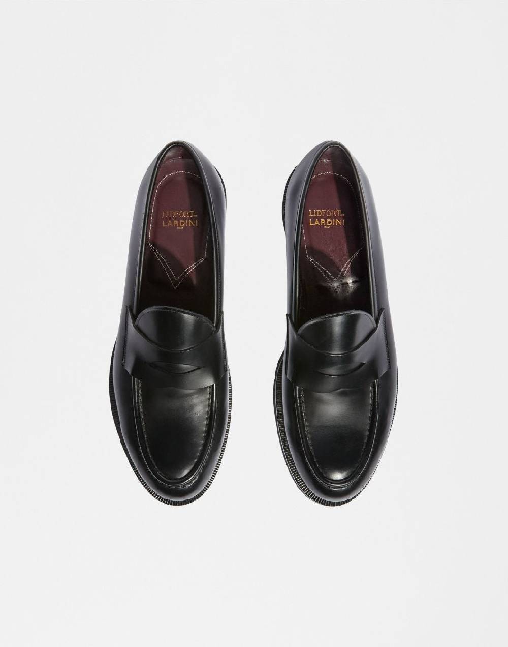 Lardini Mocassino in pelle nera con tacco Saldi Di Fabbrica