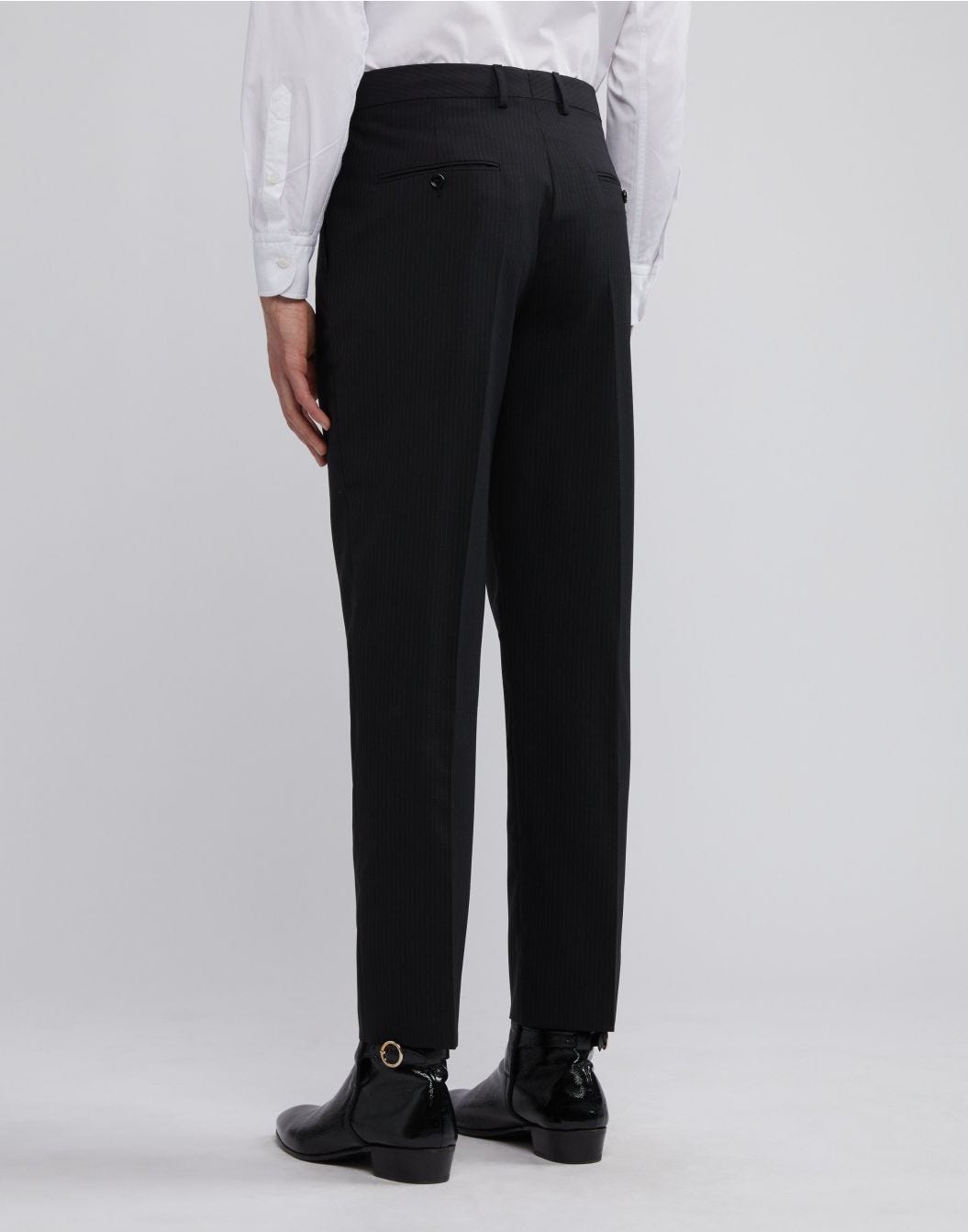 Lardini Pantalone nero con gessatura a contrasto Enormi sconti