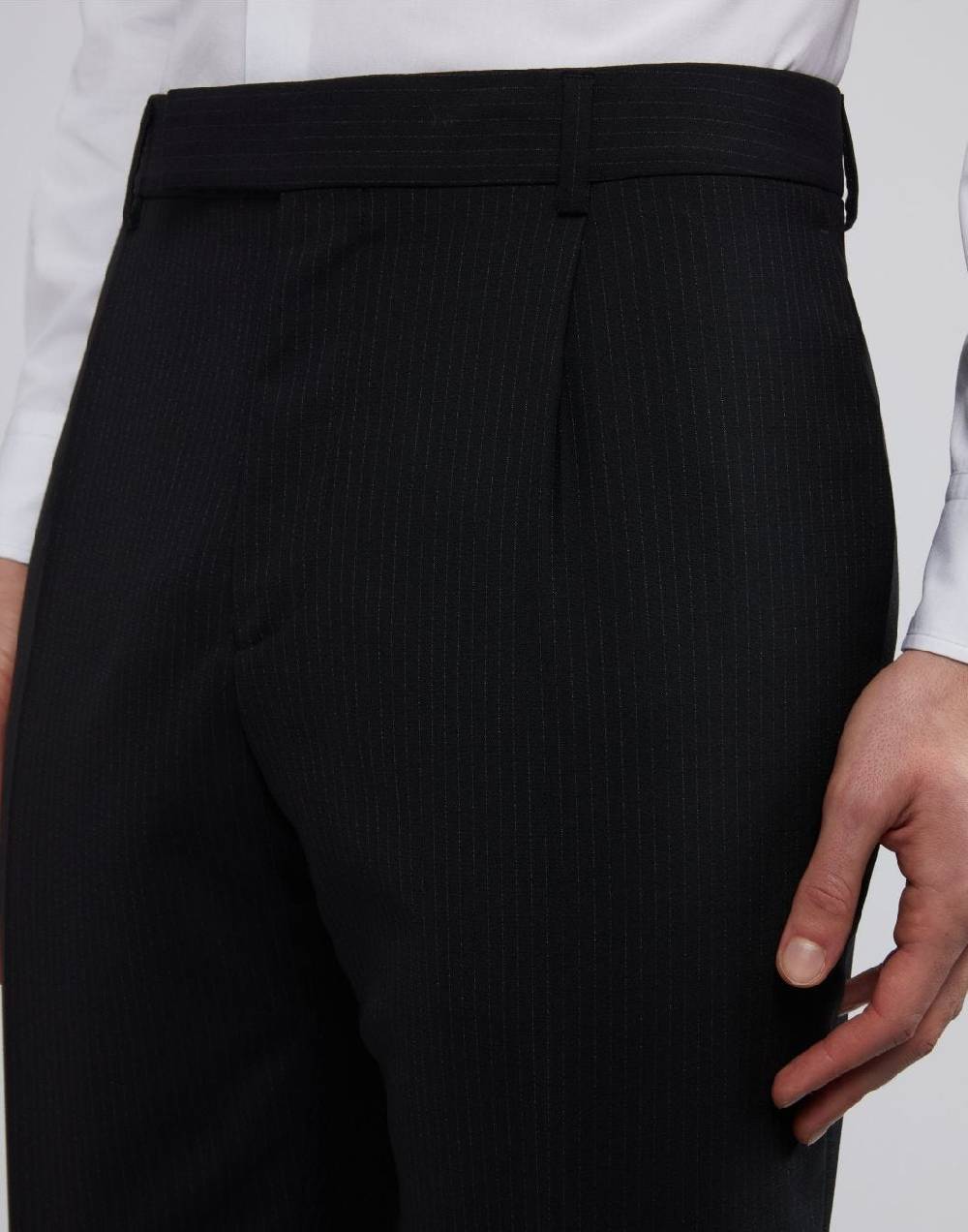 Lardini Pantalone nero con gessatura a contrasto Enormi sconti