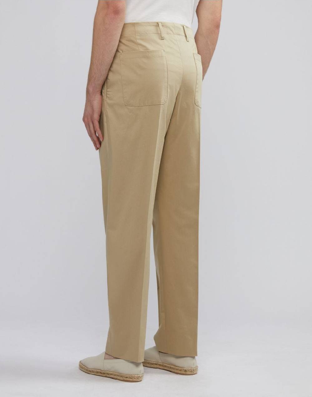 Lardini Pantalone beige in satin stretch di cotone Qualità Garantita
