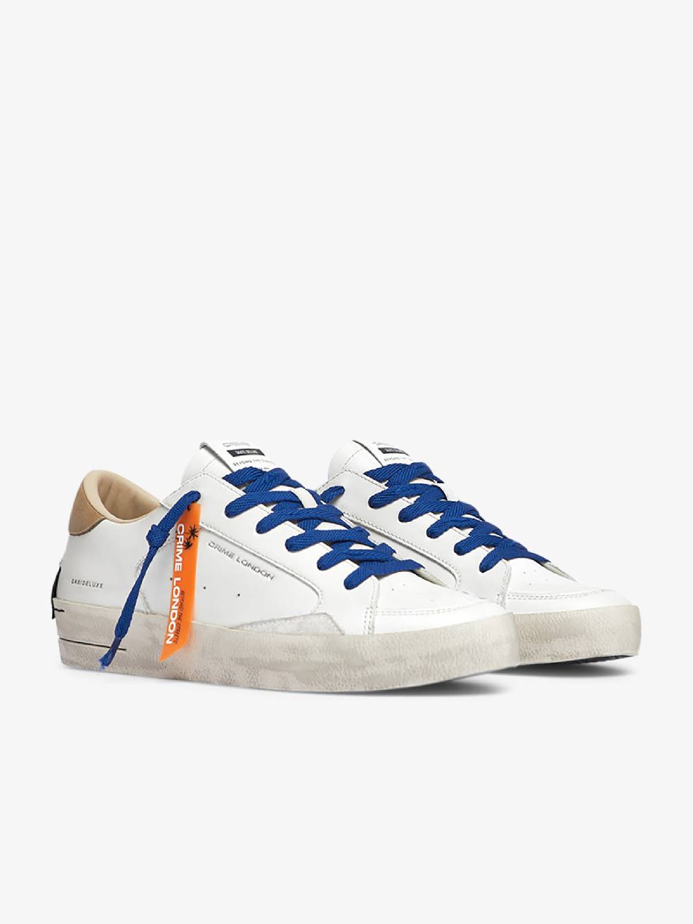 CRIME LONDON Sneakers Sk8 Deluxe 18106AA6 uomo pelle bianco Offerta