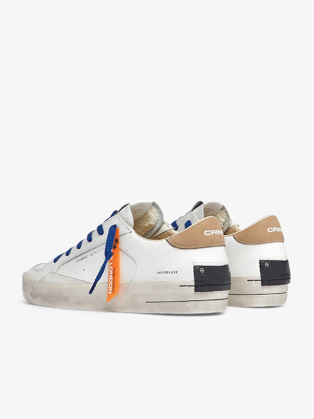 CRIME LONDON Sneakers Sk8 Deluxe 18106AA6 uomo pelle bianco Offerta