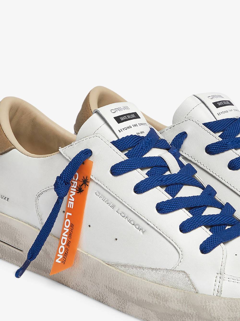 CRIME LONDON Sneakers Sk8 Deluxe 18106AA6 uomo pelle bianco Offerta