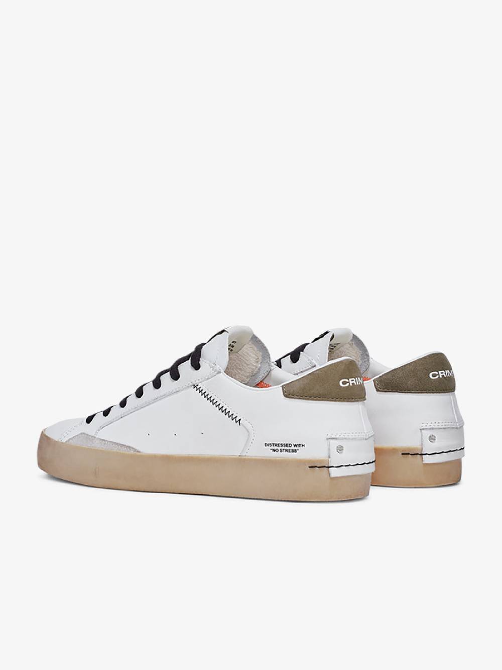 CRIME LONDON Sneakers Distressed 16008PP5 uomo pelle bianco Vendita Calda