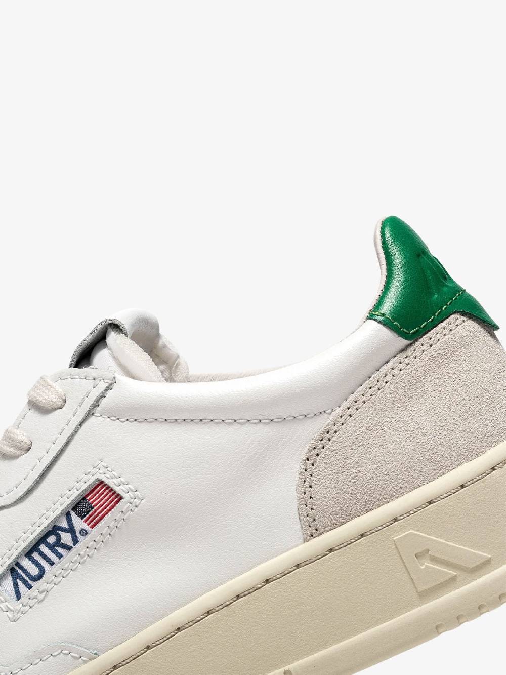 AUTRY Sneakers Medalist Low uomo in pelle bianco/verde Fino Al -60%