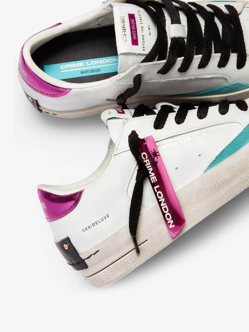CRIME LONDON Sneakers SK8 Deluxe 28106AA6 donna pelle bianco Presa