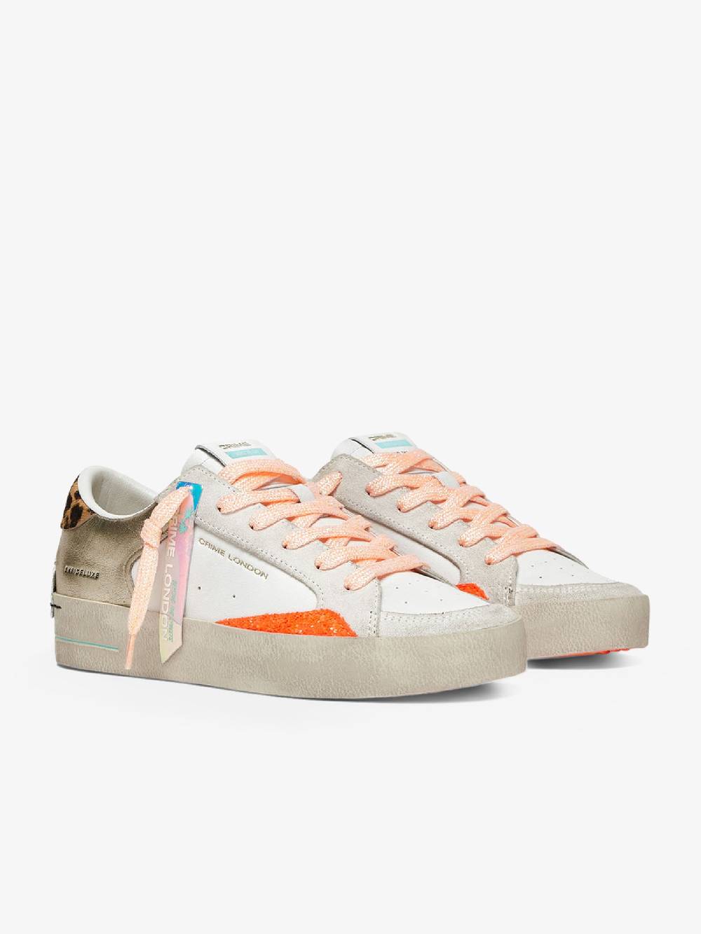 CRIME LONDON Sneakers SK8 Deluxe 27101PP6 donna pelle bianco Offerta