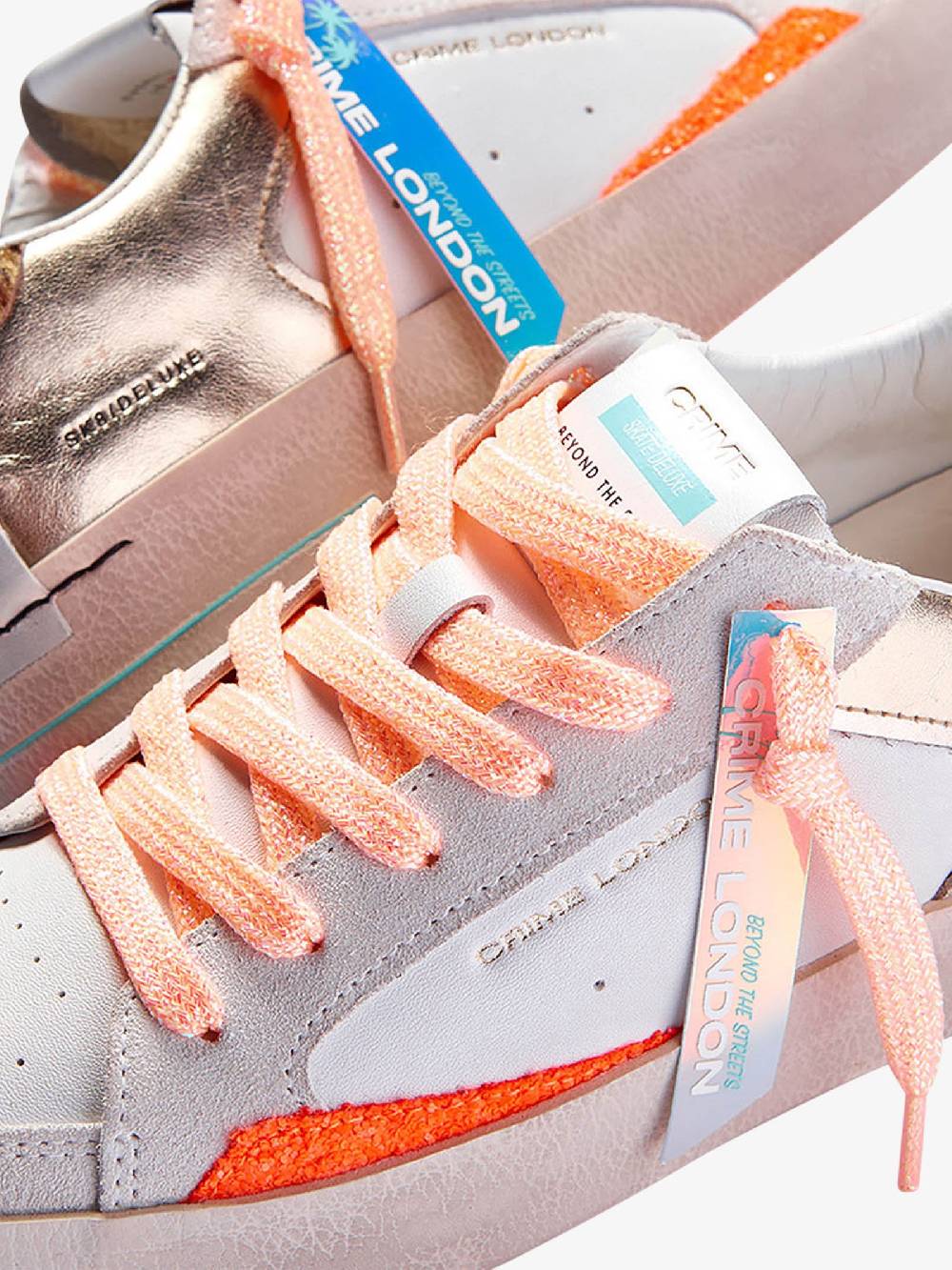 CRIME LONDON Sneakers SK8 Deluxe 27101PP6 donna pelle bianco Offerta