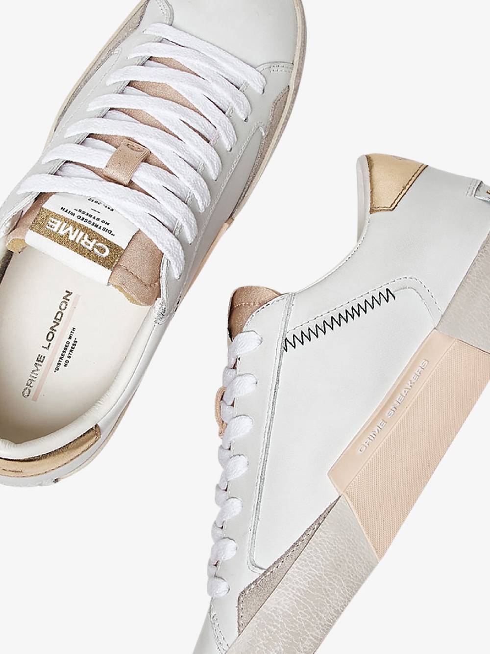CRIME LONDON Sneakers Distressed 27006PP6 donna pelle bianco Economico