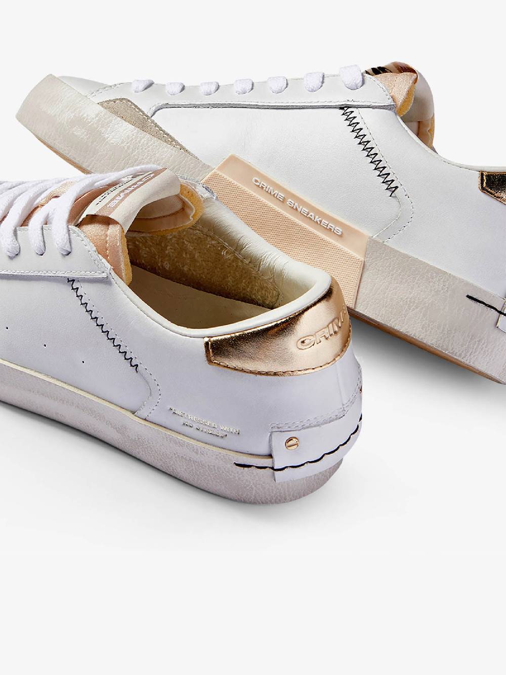 CRIME LONDON Sneakers Distressed 27006PP6 donna pelle bianco Economico