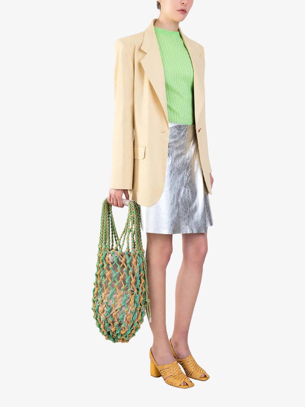 ALYSI Top a costina glossy 204411P4022 donna viscosa verde Esporta salva