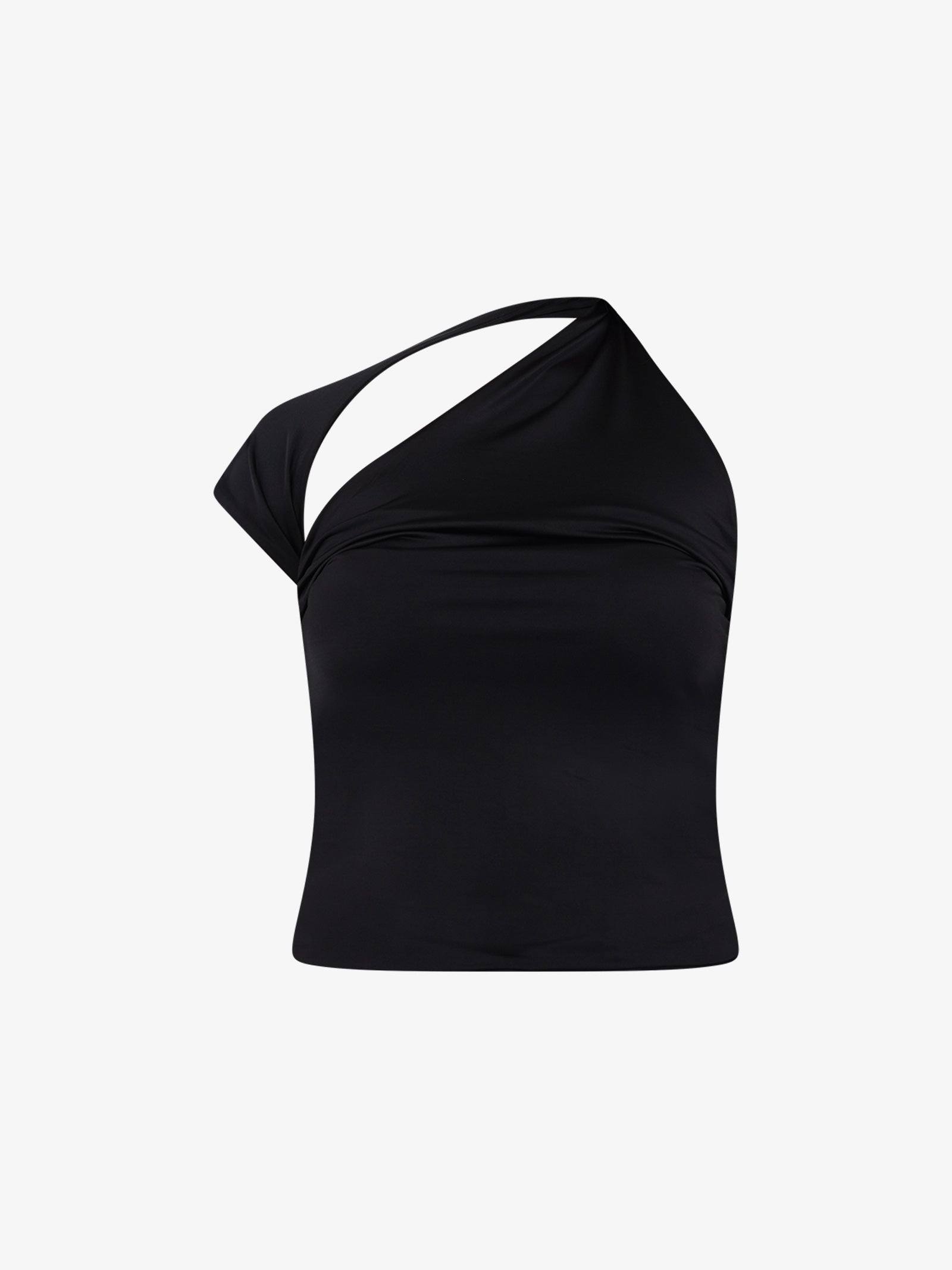 JIJIL T-shirt top monospalla asimmetrico TS217 donna nero Italia