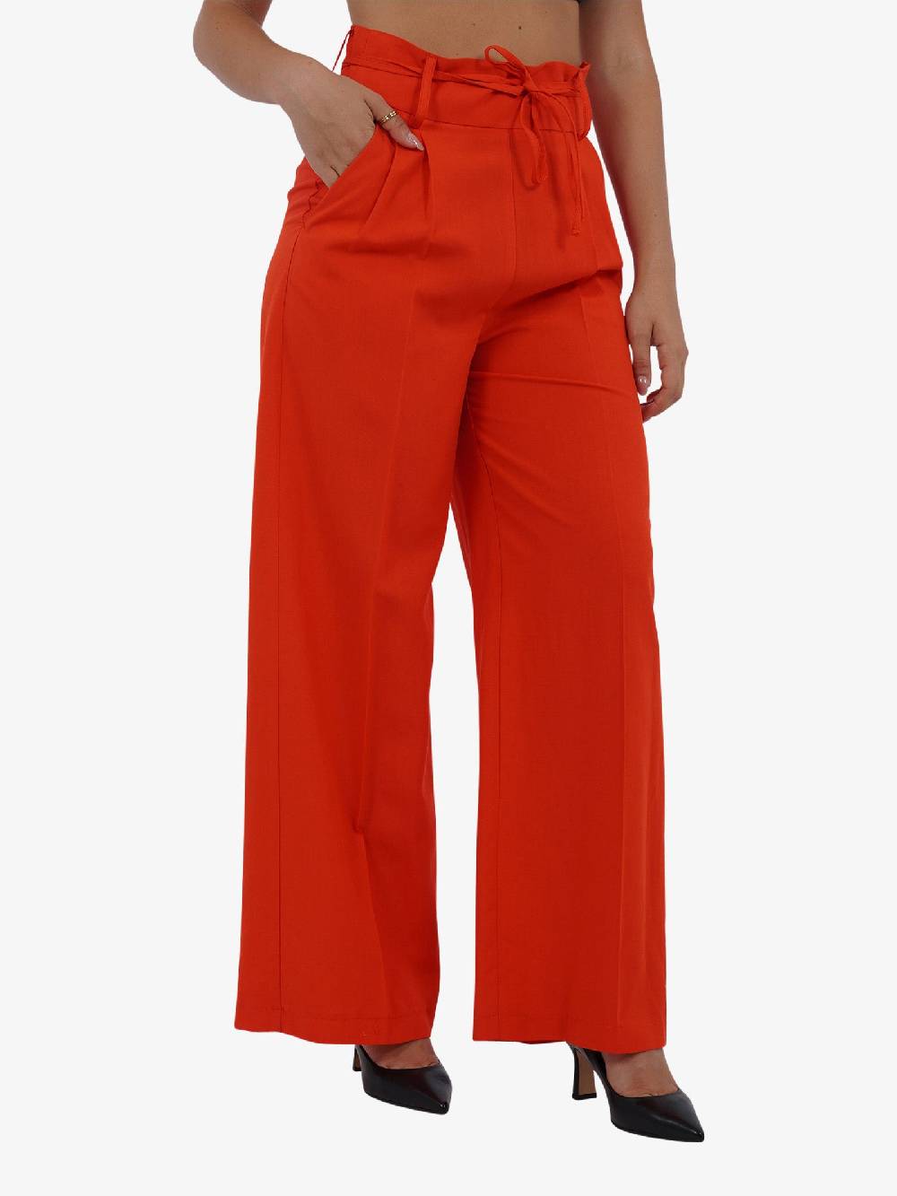 VICOLO Pantalone con coulisse e laccio TB1550 donna viscosa rosso Vendita
