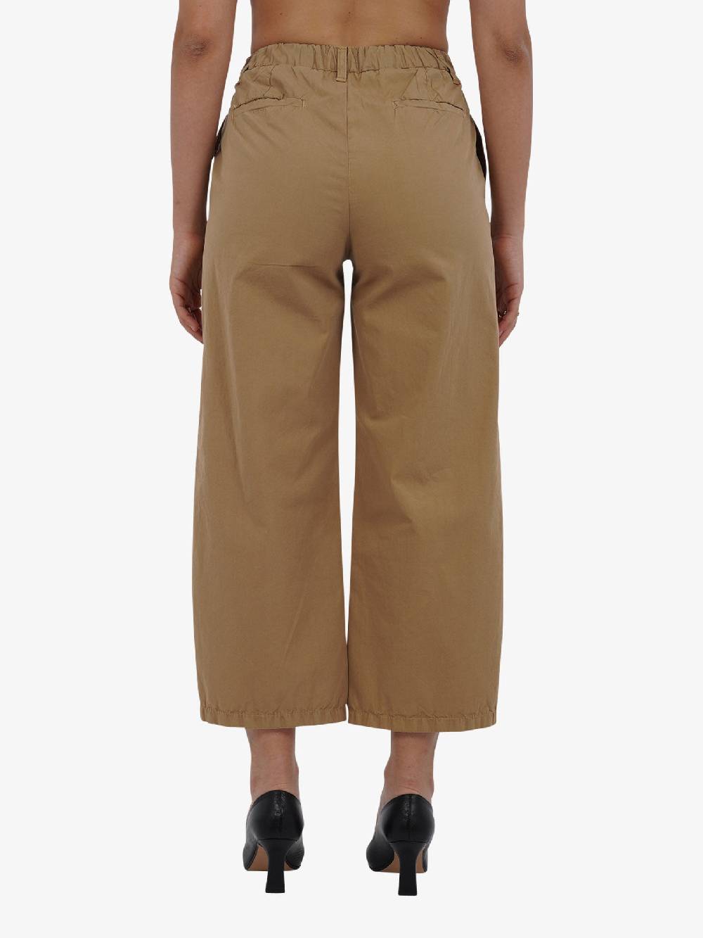 DIXIE Pantalone a vita alta P142J175 donna cotone beige Qualità Garantita