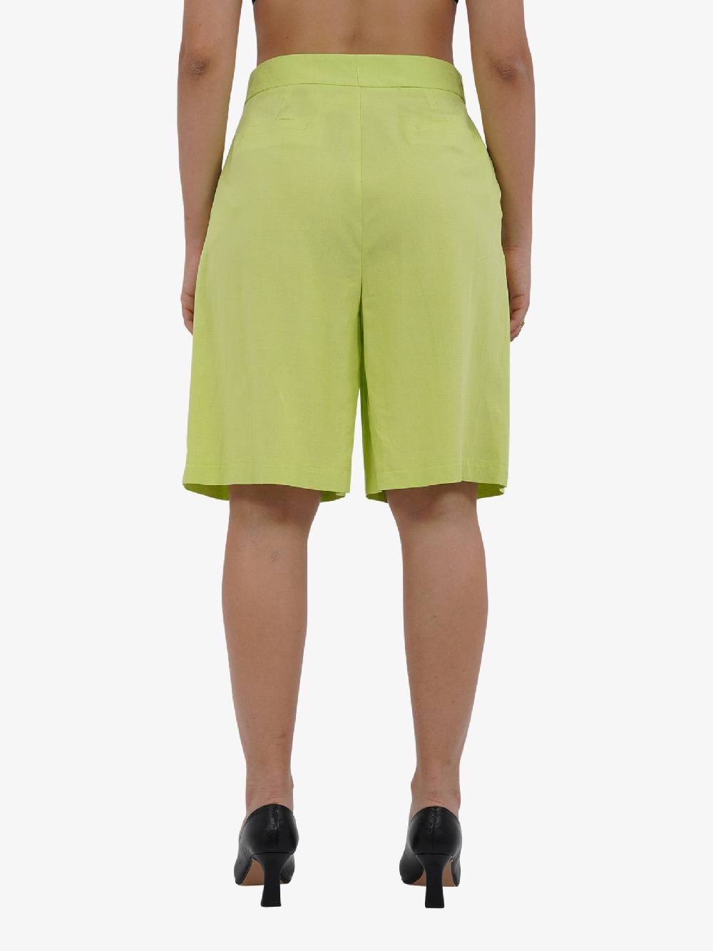 VICOLO Bermuda con pieghe TB1568 donna viscosa verde Negozi Online