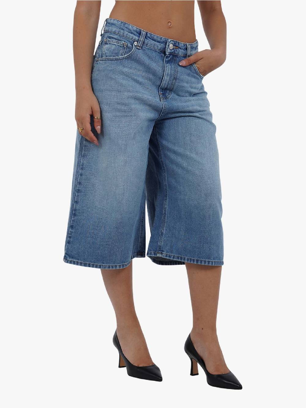 VICOLO Bermuda jeans lungo DB5340 donna cotone denim Sottocosto