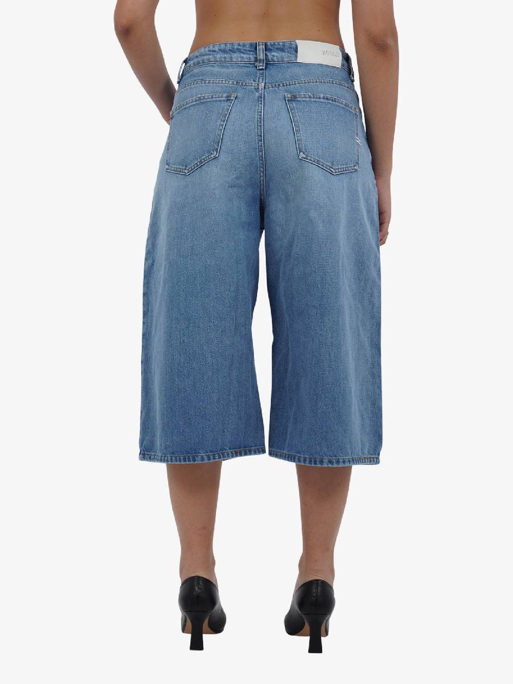 VICOLO Bermuda jeans lungo DB5340 donna cotone denim Sottocosto