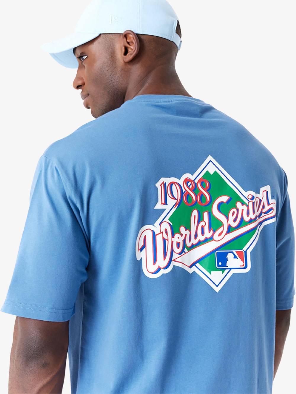 NEW ERA T-shirt Oversize LA Dodgers MLB World Series 60502659 uomo cotone azzurro Economico