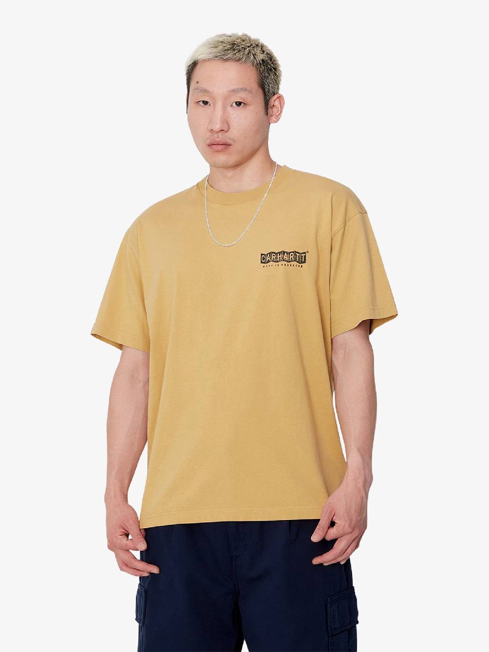 CARHARTT WIP T-shirt S/S Stamp I033670_ uomo cotone beige Pezzi Unici