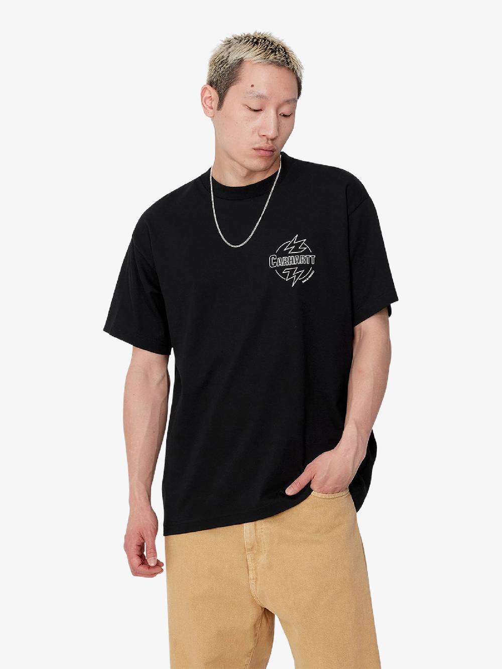 CARHARTT WIP T-shirt S/S Ablaze I033639_ uomo cotone nero Consegna Veloce