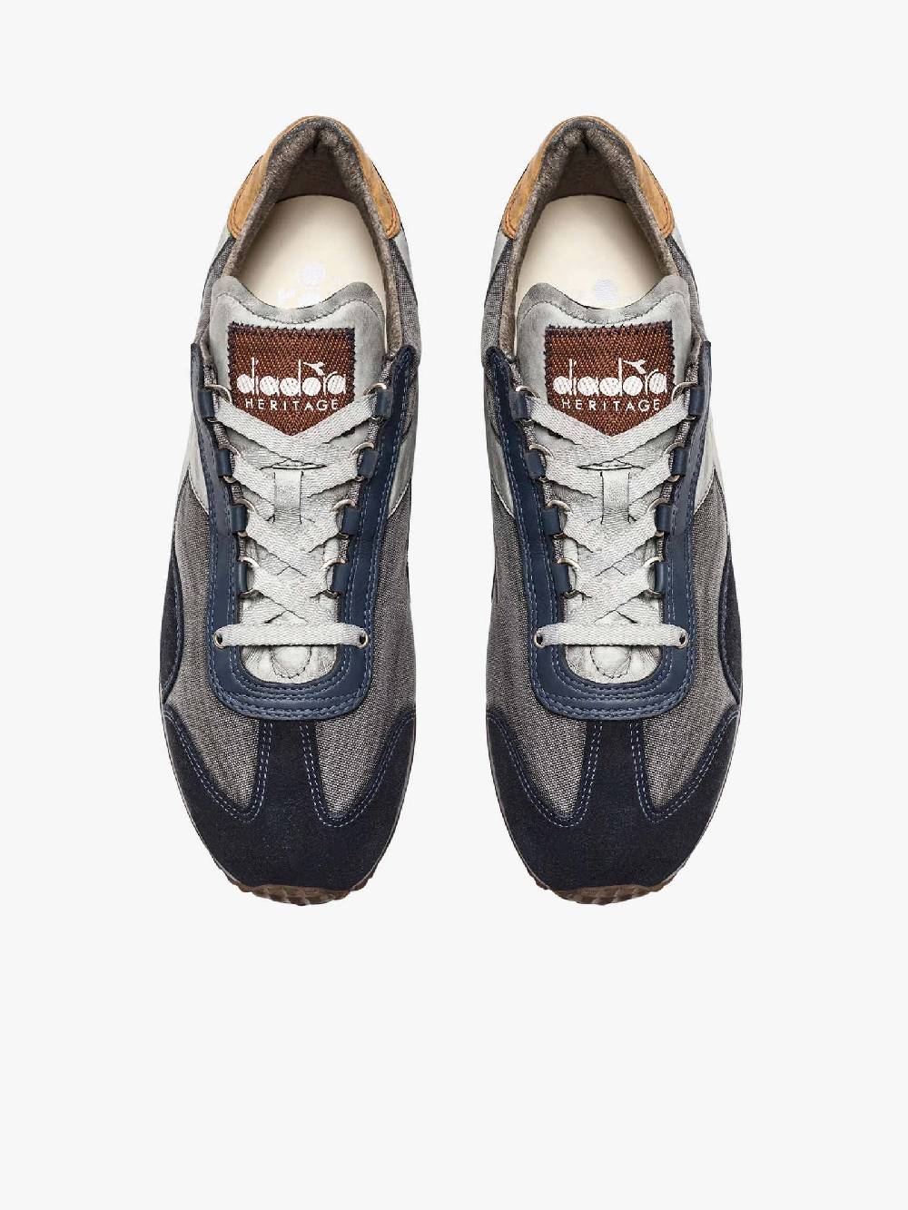DIADORA Sneakers EQUIPE H DIRTY STONE WASH EVO 201.174736_ uomo pelle blu Ultimi tre giorni
