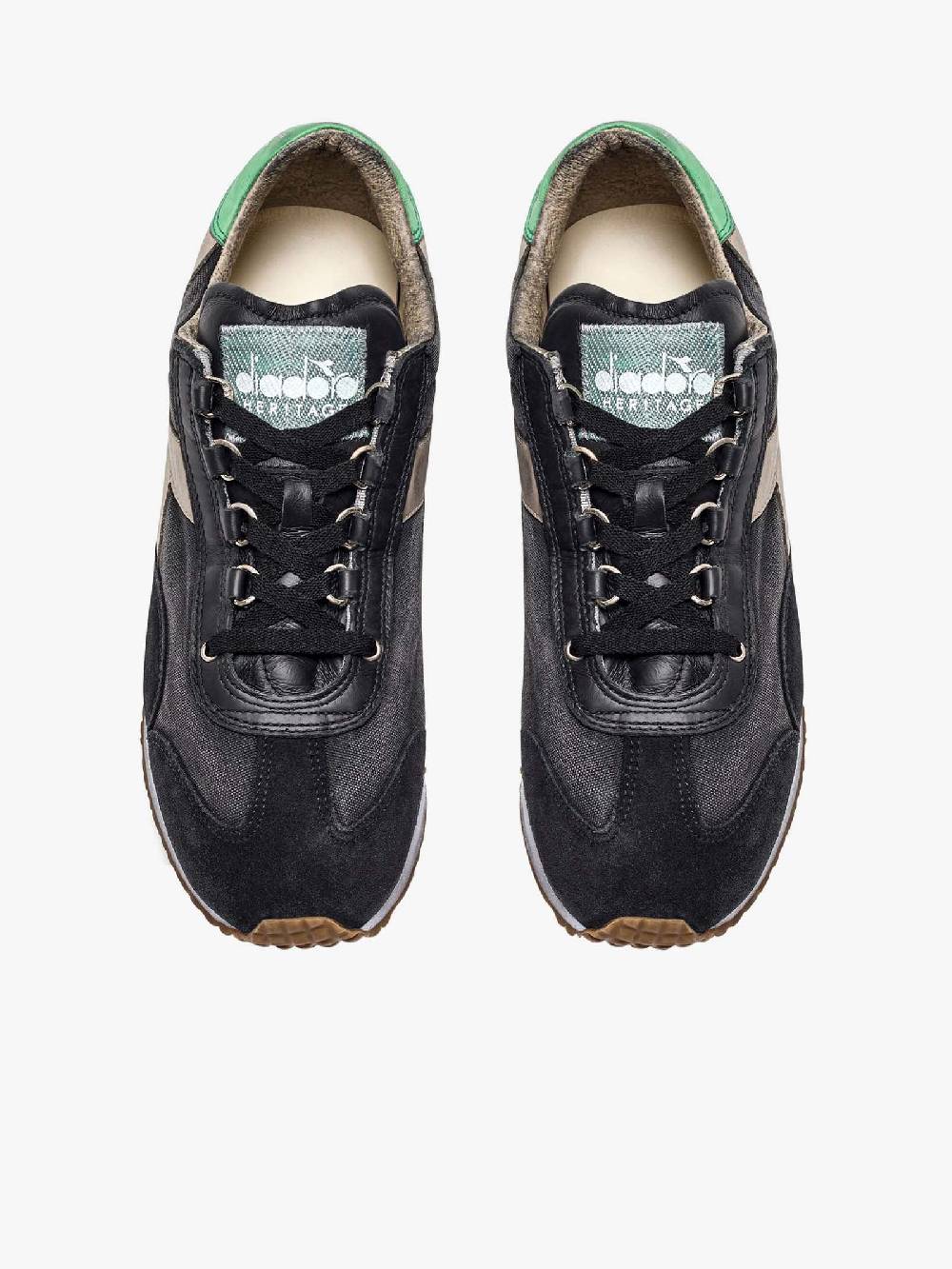 DIADORA Sneakers EQUIPE H DIRTY STONE WASH EVO 201.174736_ uomo pelle nero Ultimi due giorni