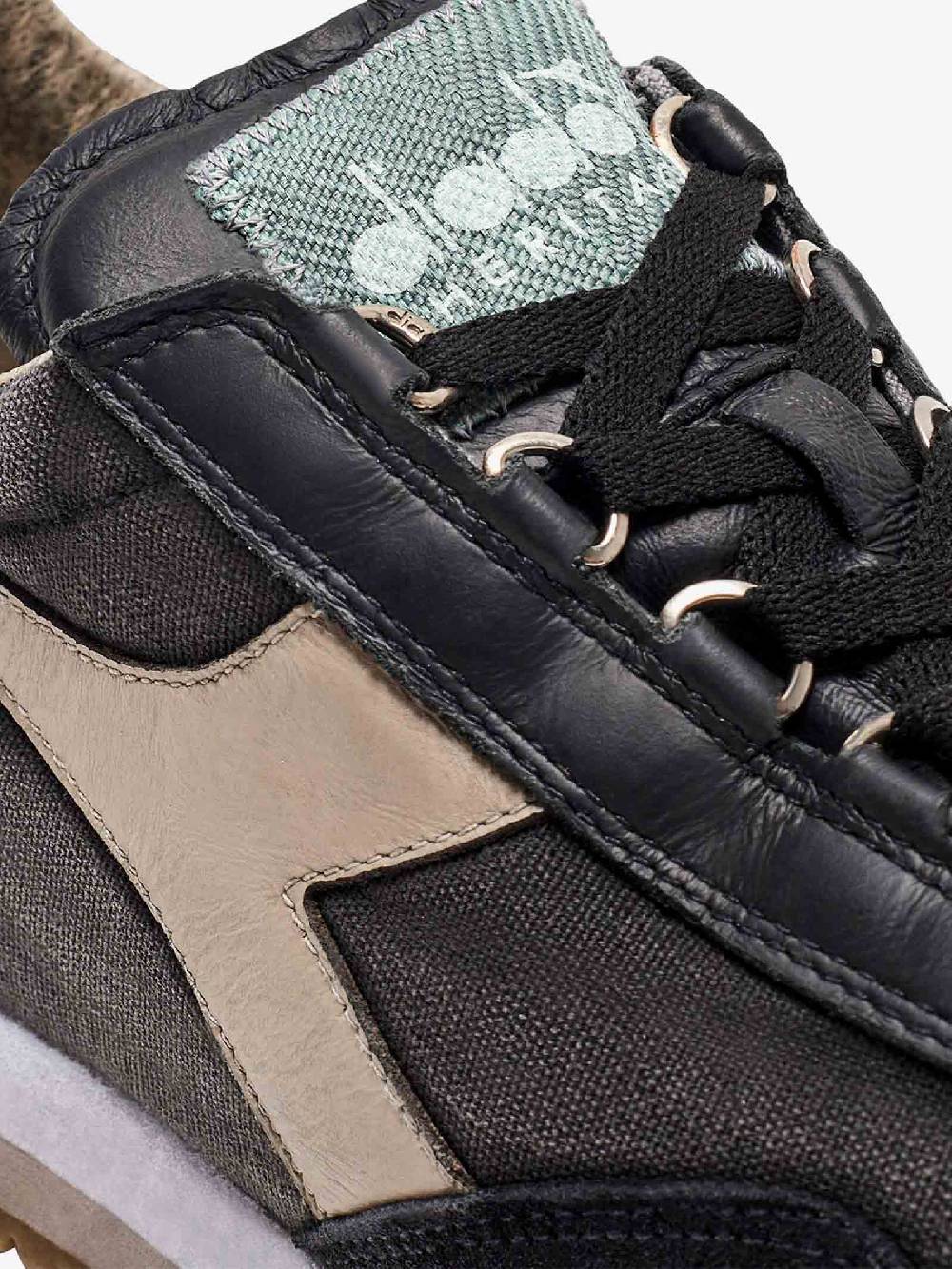 DIADORA Sneakers EQUIPE H DIRTY STONE WASH EVO 201.174736_ uomo pelle nero Ultimi due giorni