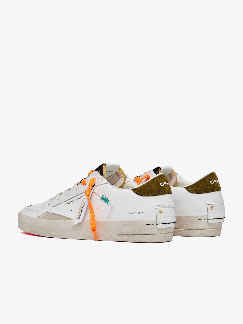 CRIME LONDON Sneakers Sk8Deluxe 17104PP6 uomo in pelle bianco Online
