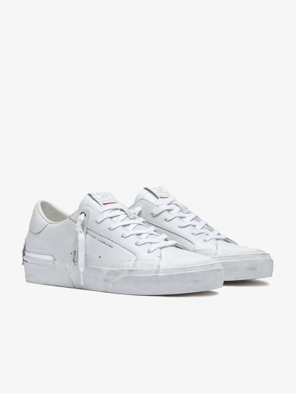 CRIME LONDON Sneakers Recut 17051PP6 uomo in pelle bianco Outlet