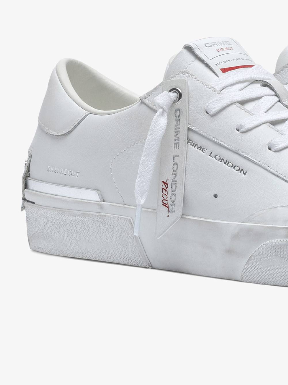 CRIME LONDON Sneakers Recut 17051PP6 uomo in pelle bianco Outlet