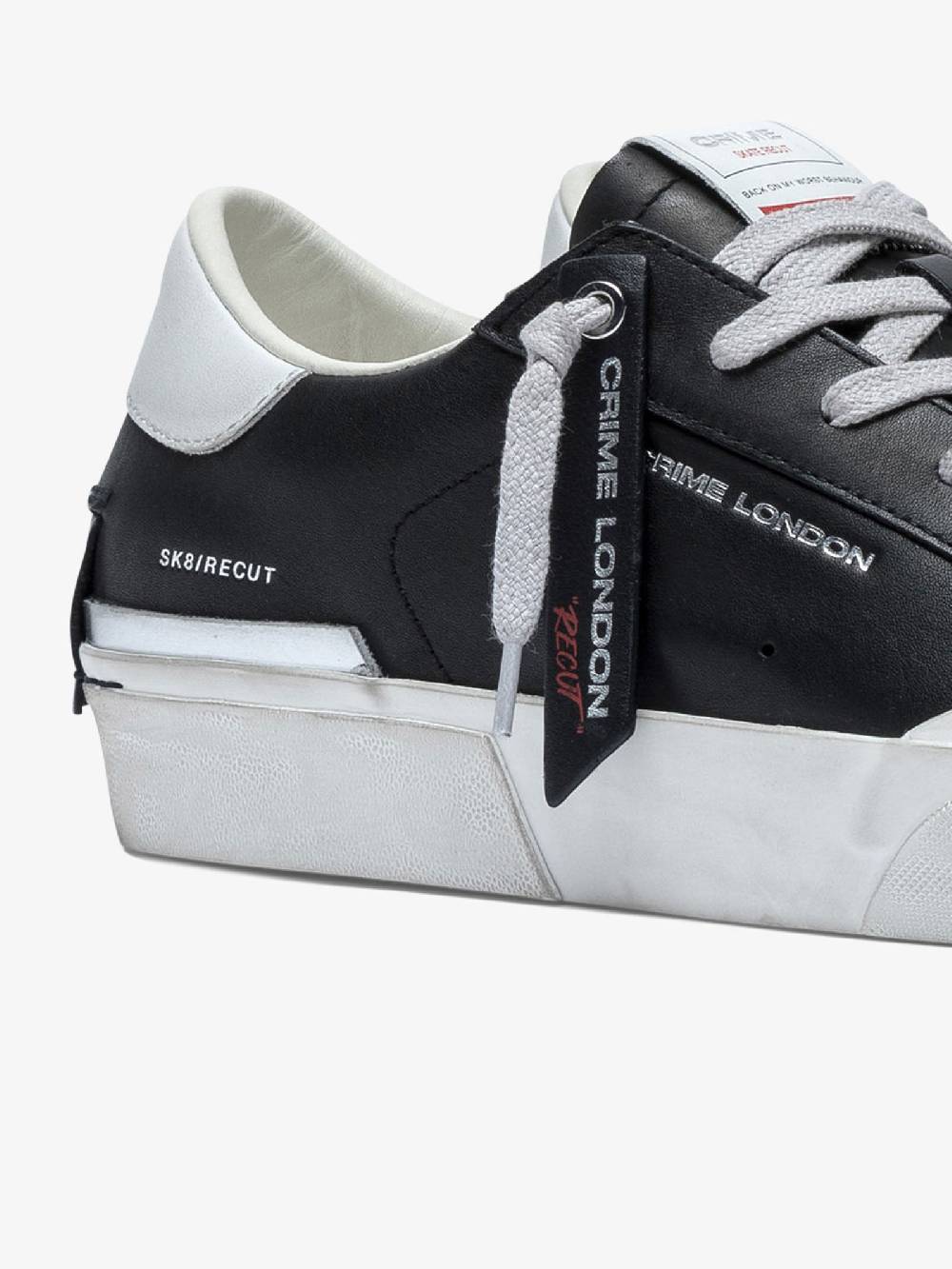 CRIME LONDON Sneakers Recut 17050PP6 uomo in pelle nero In Vendita