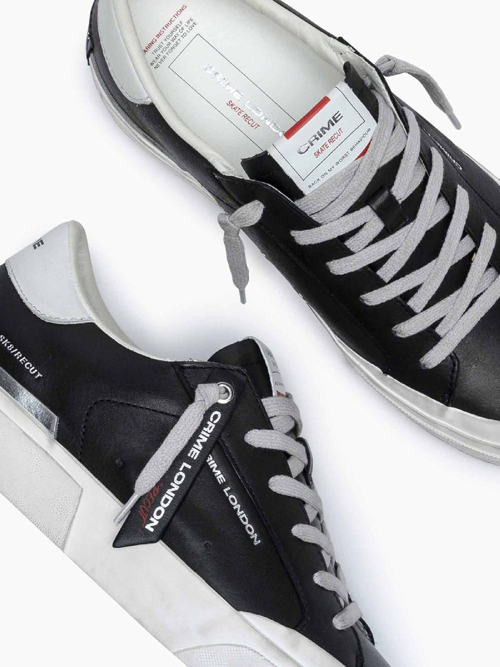 CRIME LONDON Sneakers Recut 17050PP6 uomo in pelle nero In Vendita