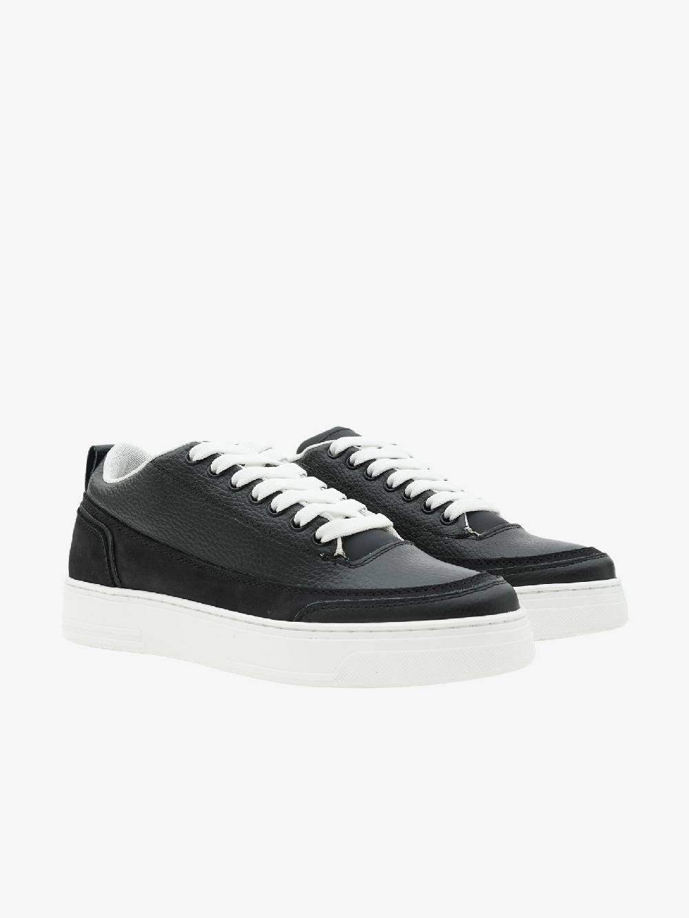ANDREWE Sneakers MS300 uomo in pelle bottalata nera Sconto