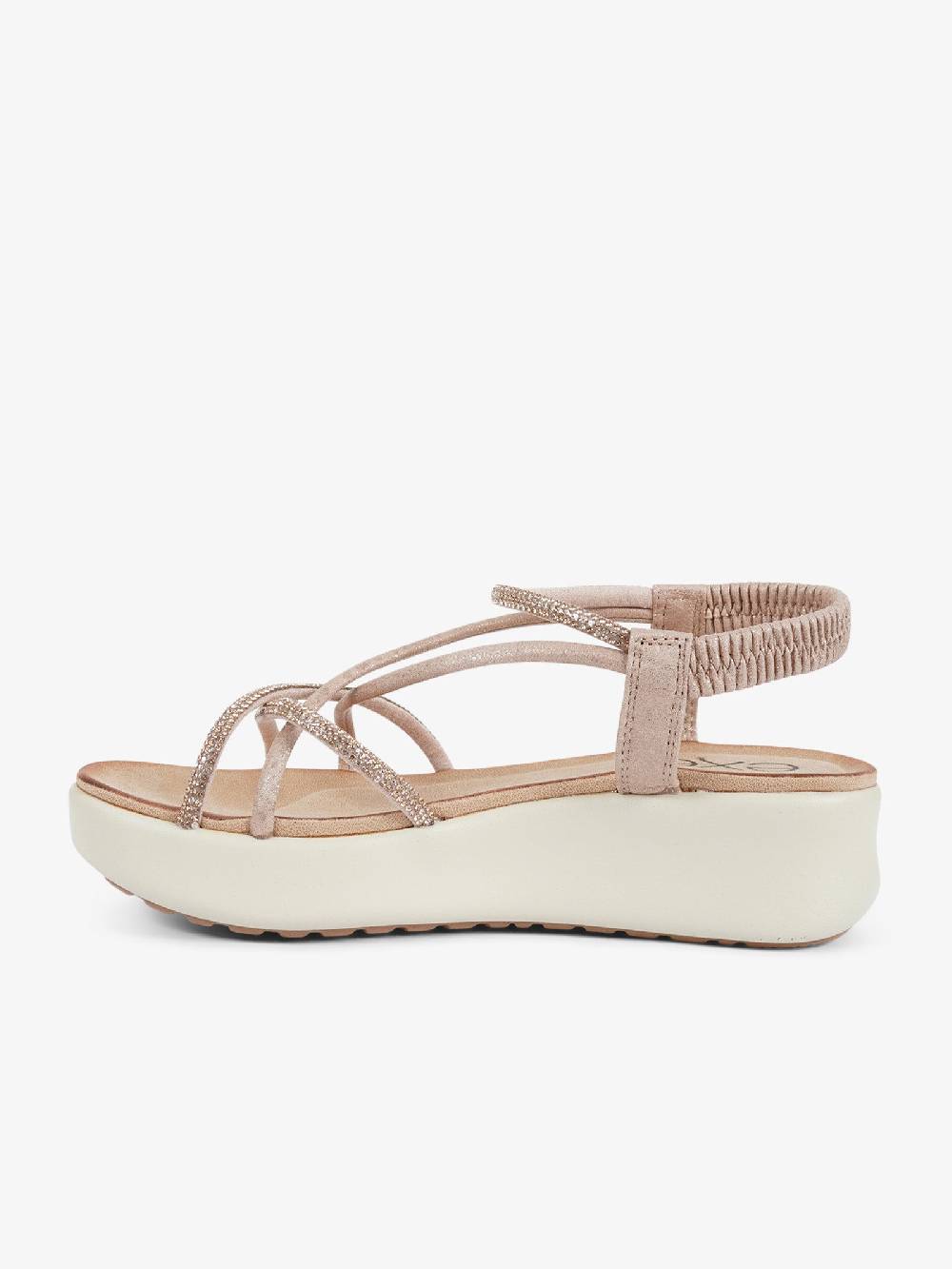 EXE' Sandali con zeppa con strass BZX33170 donna oro 2025