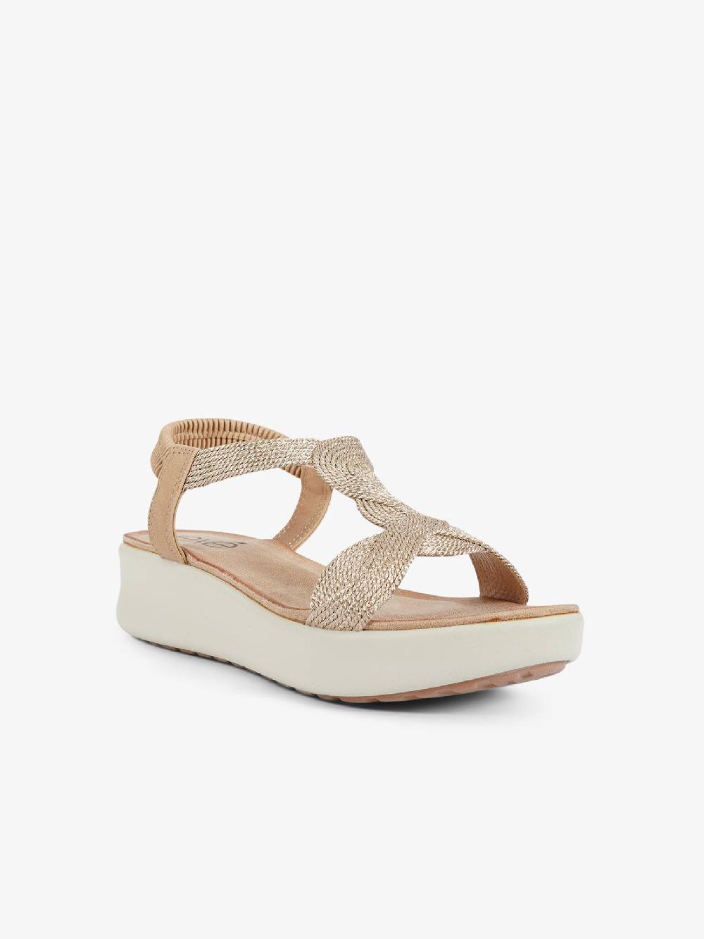 EXE' Sandali con zeppa con strass BZX23170 donna oro Italy