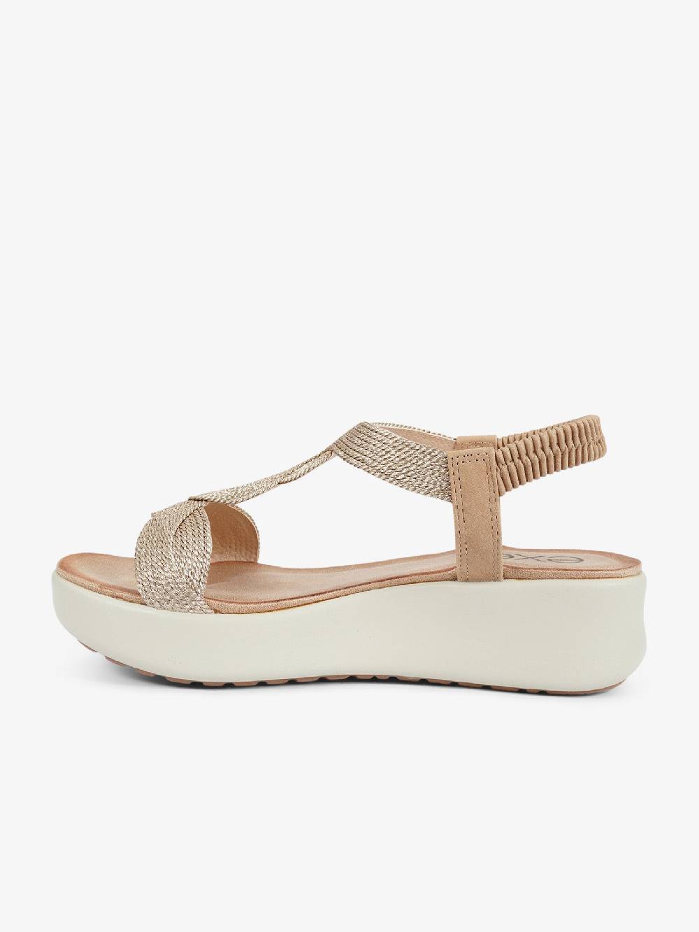 EXE' Sandali con zeppa con strass BZX23170 donna oro Italy