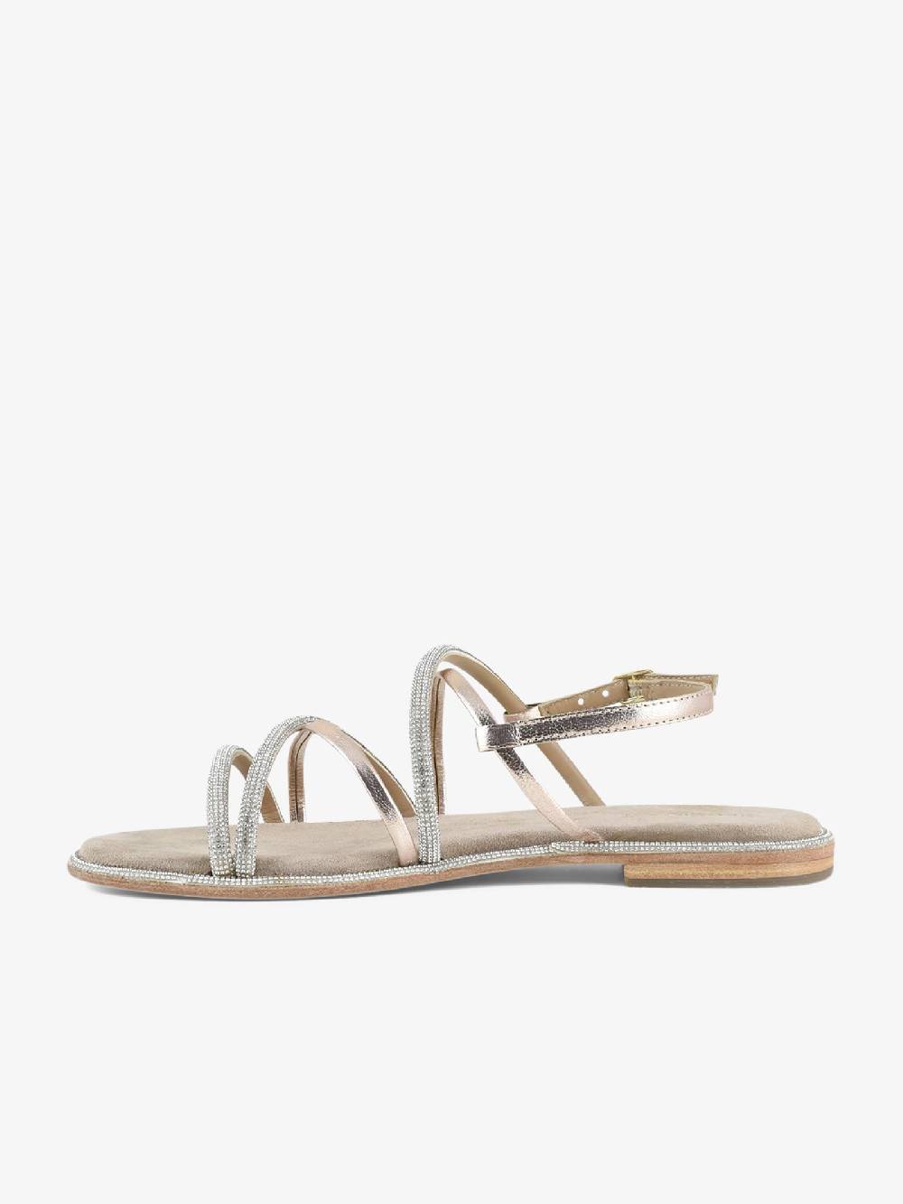 CB FUSION Sandali bassi con cinturino mix con strass CBF.R224007 donna pelle beige Pezzi Unici
