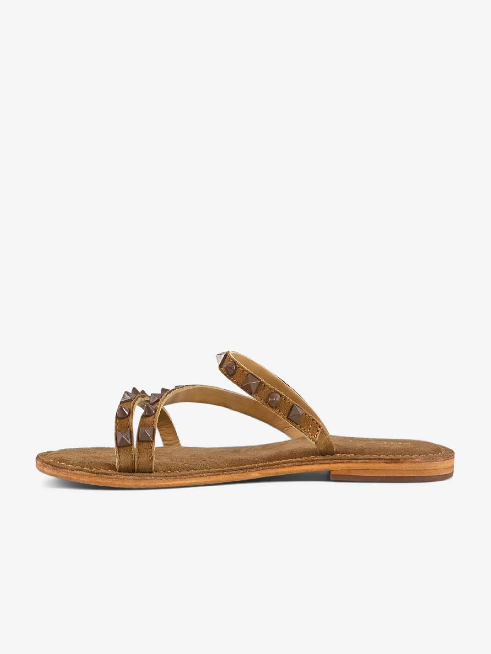 CB FUSION Sandali bassi con fascie e borchie piramidali CBF.R224004 donna pelle marrone Qualità Garantita