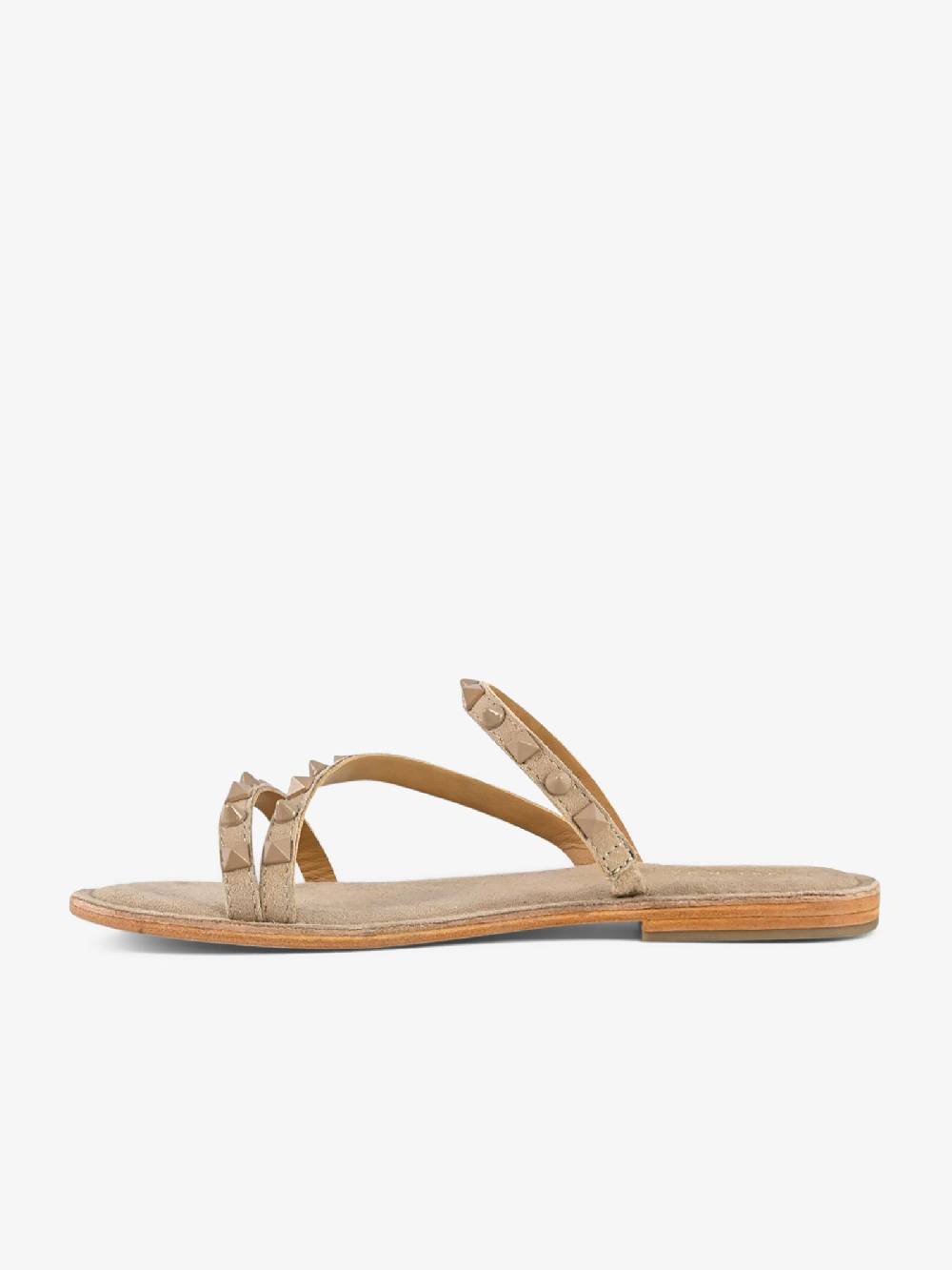 CB FUSION Sandali bassi con fascie e borchie piramidali CBF.R224004 donna pelle beige Negozi Online