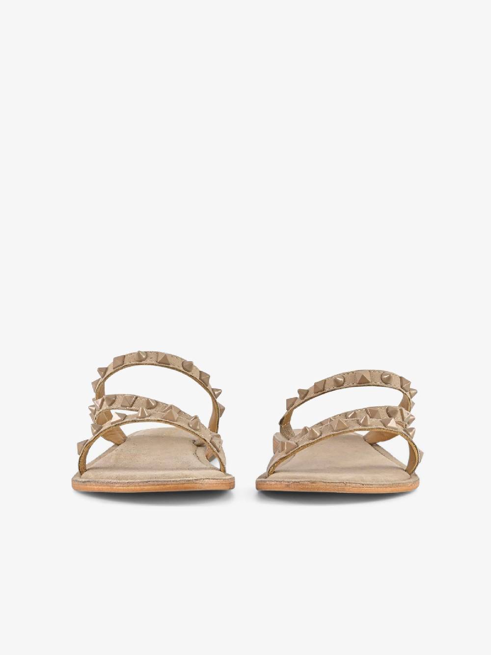 CB FUSION Sandali bassi con fascie e borchie piramidali CBF.R224004 donna pelle beige Negozi Online